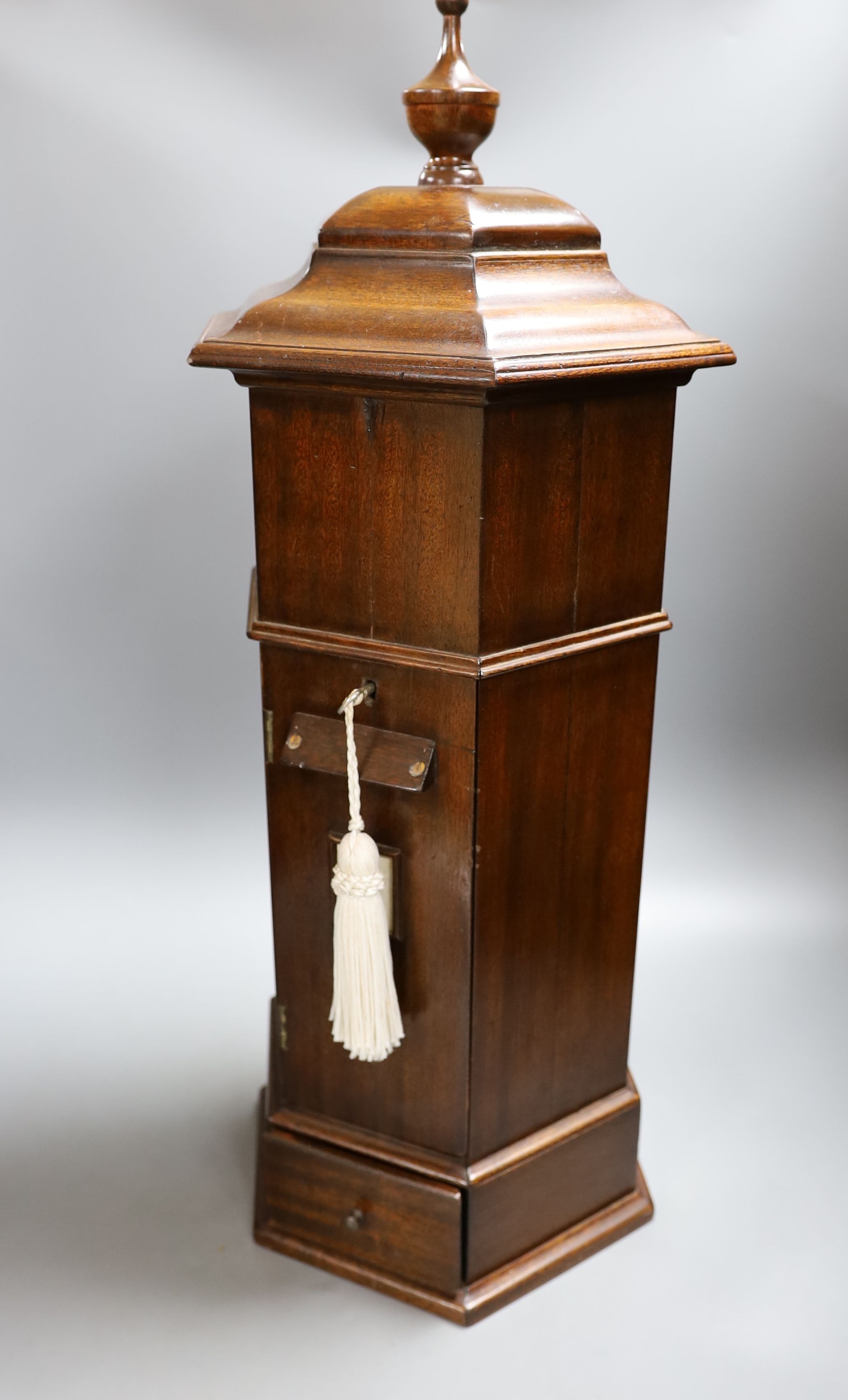 A reproduction country house post box, 63 cms high.